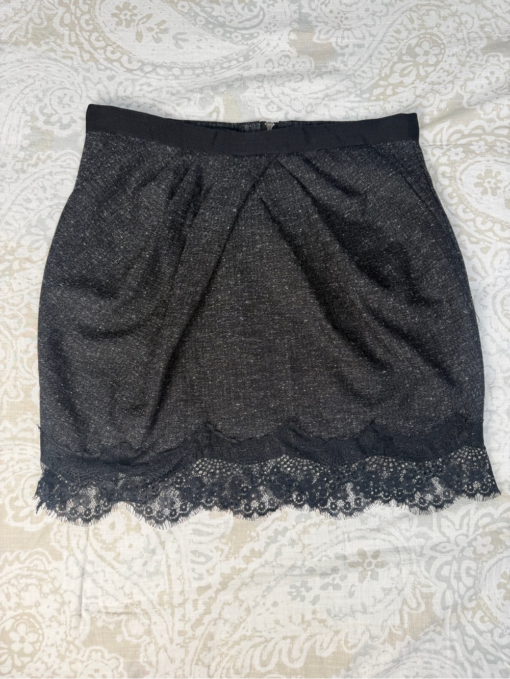Jessica Simpson Black Lace-Hem Mini Skirt
